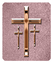 Bronze 3 Crosses Shimmer Orchid